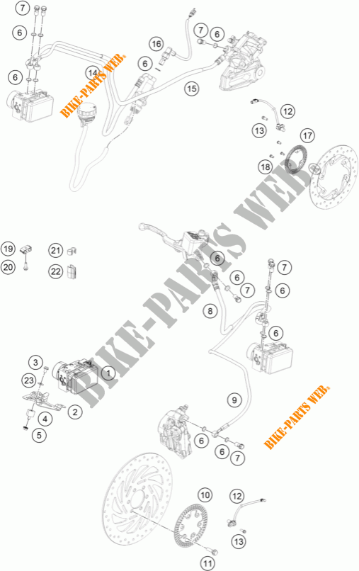 BRAKE ANTIBLOCK SYSTEM ABS for KTM 125 DUKE ORANGE ABS 2014