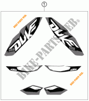 STICKERS for KTM 125 DUKE ORANGE 2012