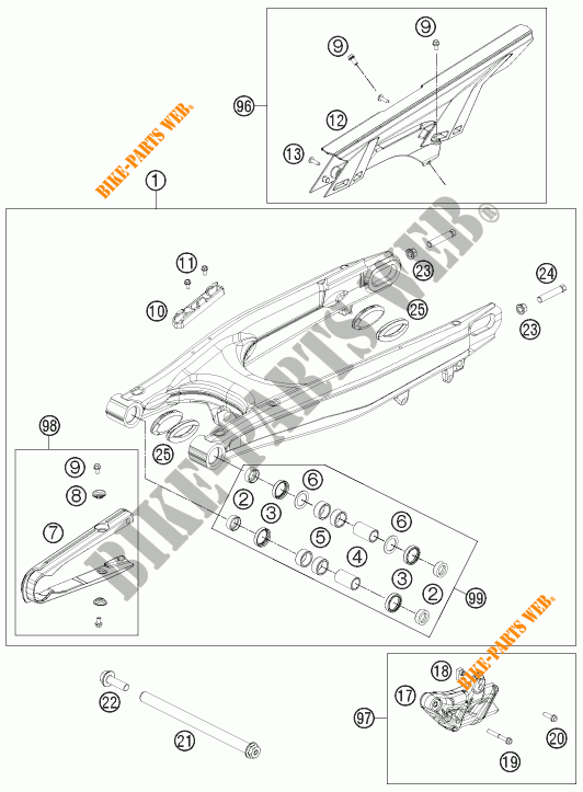 SWINGARM for KTM 690 ENDURO R 2018