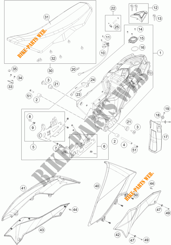 TANK / SEAT for KTM 690 ENDURO R 2018