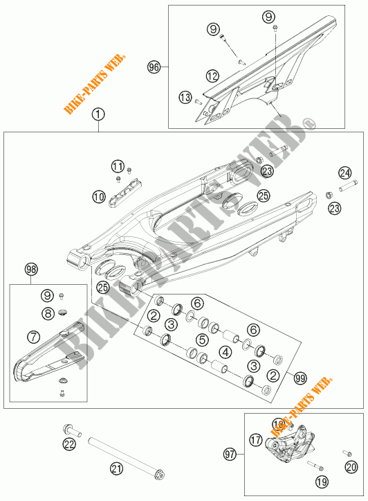 SWINGARM for KTM 690 ENDURO R 2017