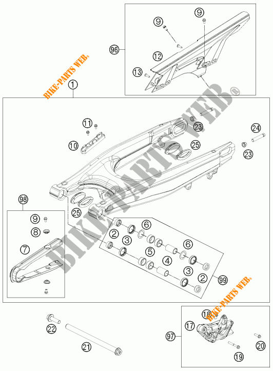 SWINGARM for KTM 690 ENDURO R 2017