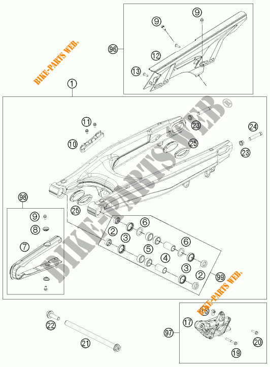 SWINGARM for KTM 690 ENDURO R ABS 2016
