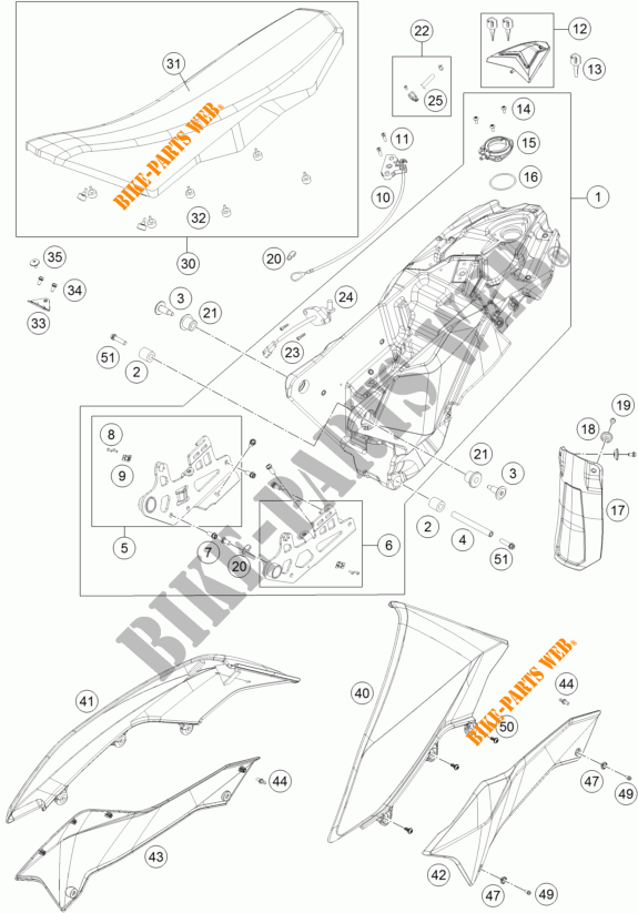 TANK / SEAT for KTM 690 ENDURO R ABS 2016