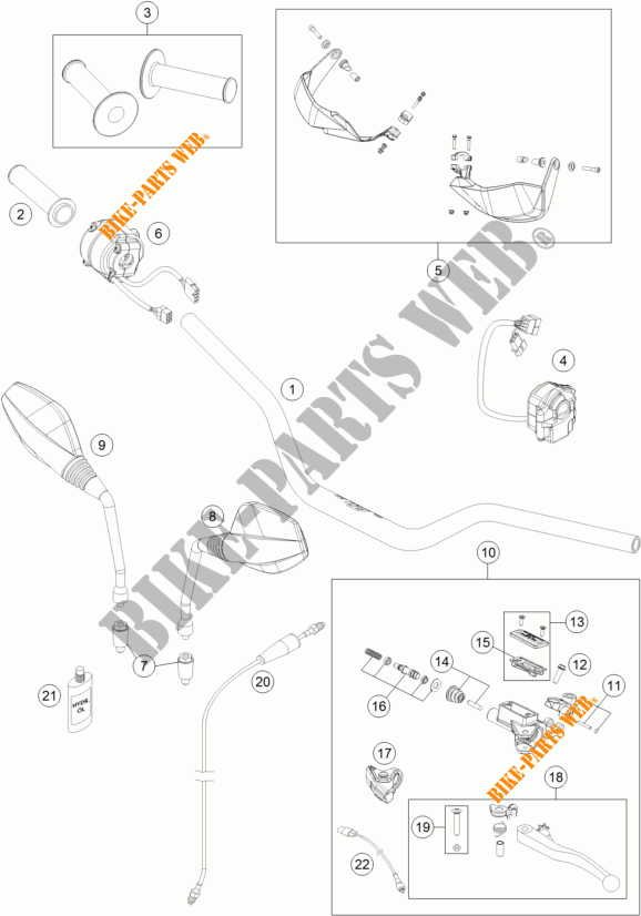 HANDLEBAR / CONTROLS for KTM 690 ENDURO R ABS 2015