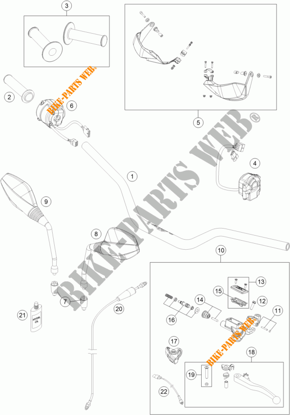 HANDLEBAR / CONTROLS for KTM 690 ENDURO R ABS 2014