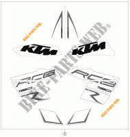 STICKERS for KTM 1190 RC8 R BLACK 2012