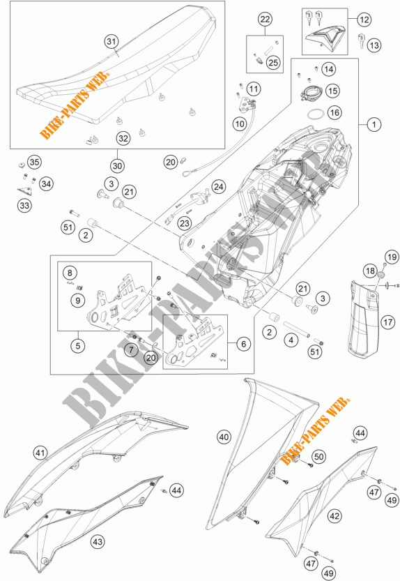 TANK / SEAT for KTM 690 ENDURO R 2012