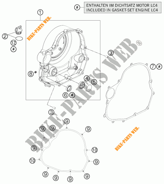 CLUTCH COVER for KTM 690 ENDURO R 2011