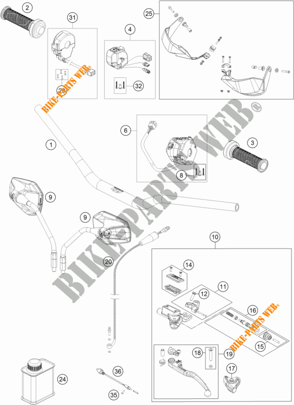 HANDLEBAR / CONTROLS for KTM 1290 SUPER ADVENTURE R TKC 2018