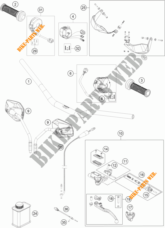 HANDLEBAR / CONTROLS for KTM 1290 SUPER ADVENTURE R 2018