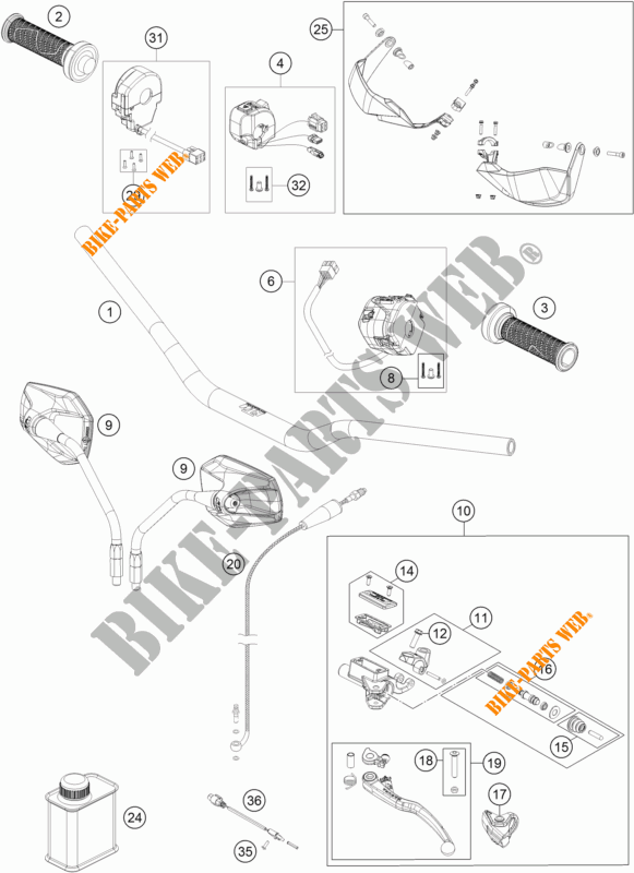 HANDLEBAR / CONTROLS for KTM 1290 SUPER ADVENTURE R TKC 2017