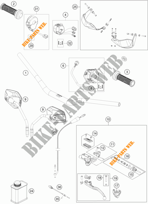 HANDLEBAR / CONTROLS for KTM 1290 SUPER ADVENTURE R 2017