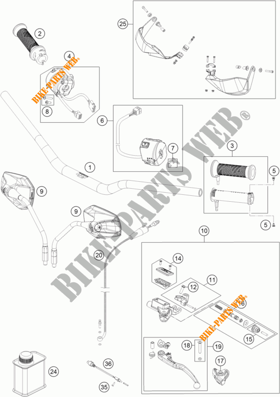 HANDLEBAR / CONTROLS for KTM 1290 SUPER ADVENTURE T 2017