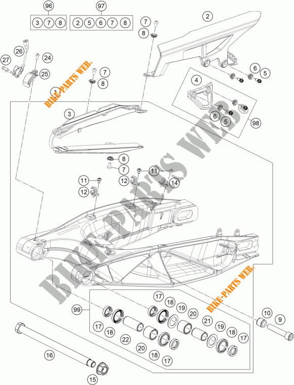 SWINGARM for KTM 1290 SUPER ADVENTURE T 2017