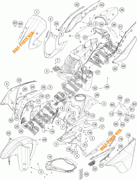 PLASTICS for KTM 1090 ADVENTURE 2017