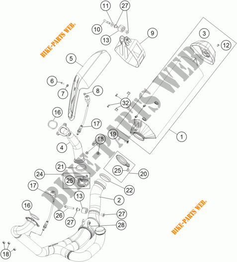 EXHAUST for KTM 1090 ADVENTURE L 35KW A2 2017