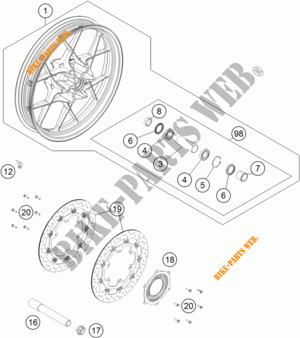 FRONT WHEEL for KTM 1090 ADVENTURE L 35KW A2 2017