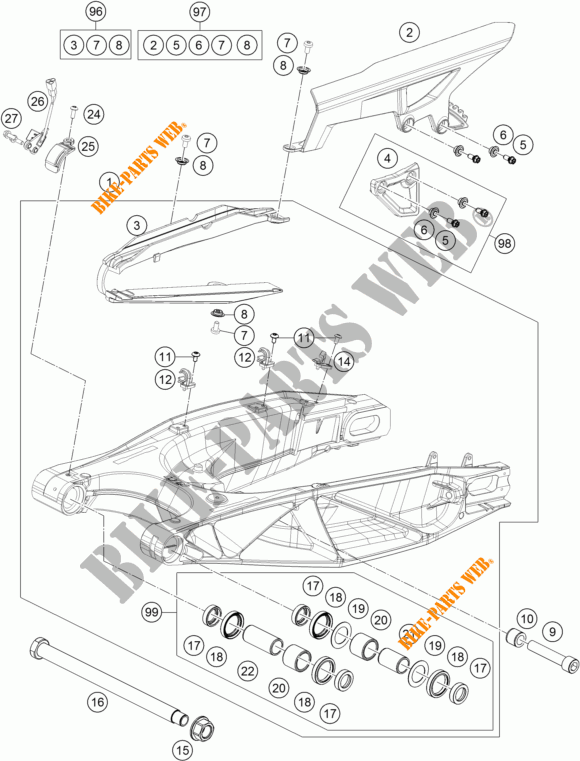 SWINGARM for KTM 1290 SUPER ADVENTURE WHITE ABS 2016